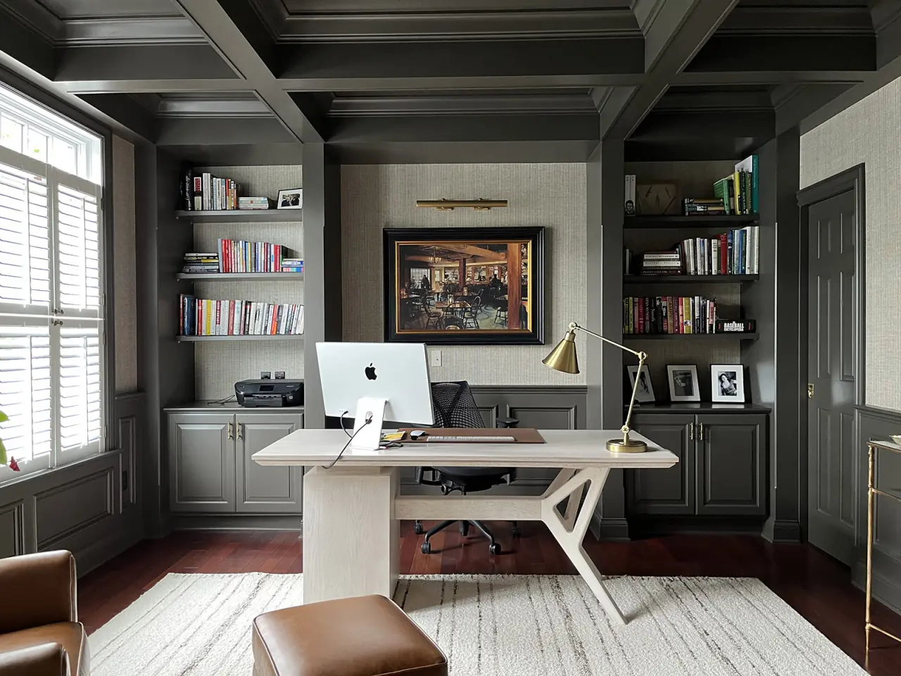 Painted paneled home office from the Wences website
